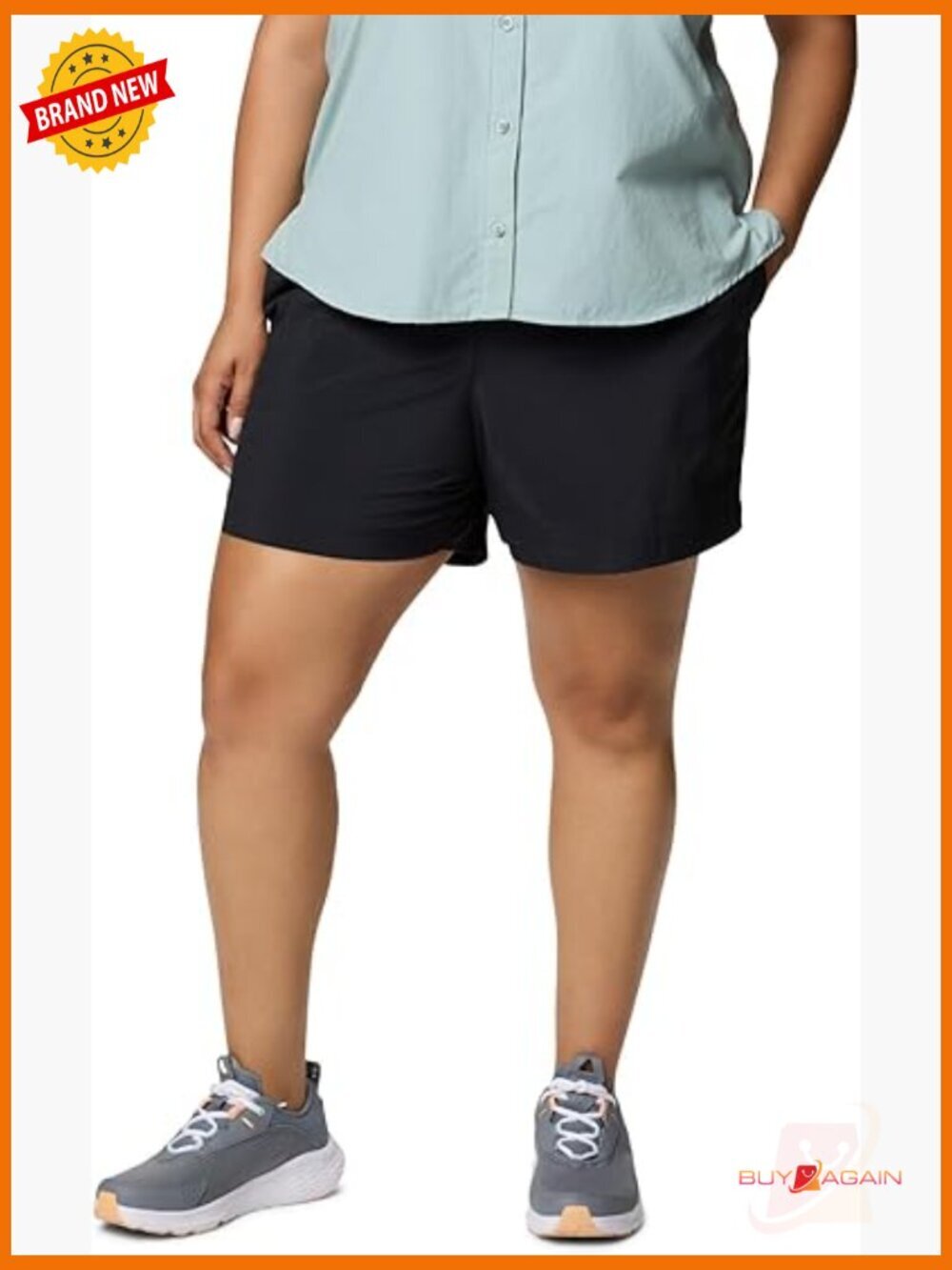 Performance hiking shorts with quick-dry nylon, UPF sun protection, 4 pockets,